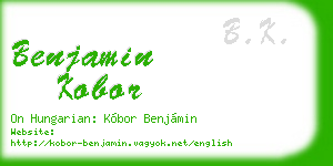 benjamin kobor business card