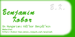 benjamin kobor business card